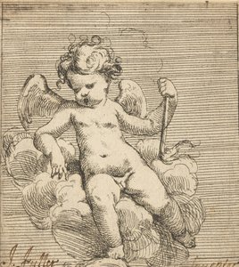 Putto som håller en fackla
