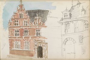 Stadshuset och Waag i Hoorn av Isaac Gosschalk