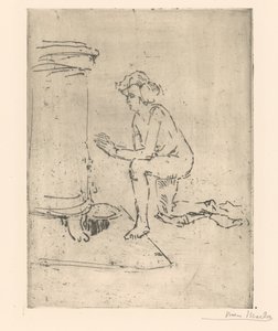 Knästående modell för spis av Isaac Israels (signed by artist)