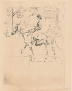 Kvinna till häst av Isaac Israels (signed by artist)