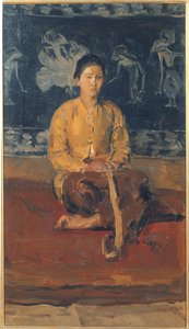 En javanesisk kvinna sittande, ca 1916 (olja på duk)