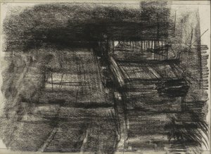Byggnader, eventuellt skyltfönster av Isaac Israels