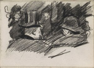 Man och kvinna med hatt, sedd bakifrån av Isaac Israels