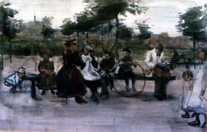 Parkbänken, Amsterdam av Isaac Israels