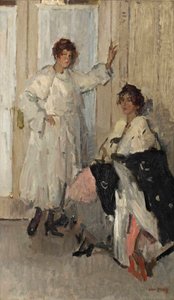 Skyltdockorna Ippy och Gertie i Hirsch, Amsterdam, ca 1915-17 (olja på duk)