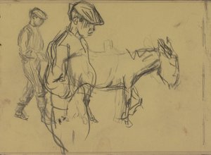 Två studier av en åsnepojke och en åsna av Isaac Israels