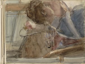 Kvinna vid ett bord av Isaac Israels