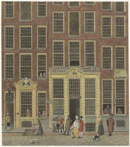 Jan de Groots bokhandel och lotterikontor i Kalverstraat i Amsterdam