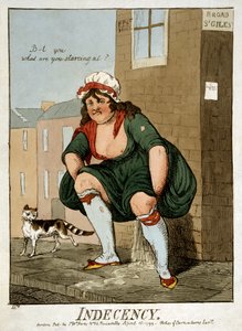 Oanständighet, 1799. av Isaac Robert Cruikshank