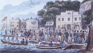 The Promenade at Cowes, 1825 av Isaac Robert Cruikshank