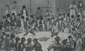 I Royal Cockpit, 1821, 1920. Konstnärer: Isaac Robert Cruikshank, George Cruikshank. av Isaac, Robert and George Cruikshank