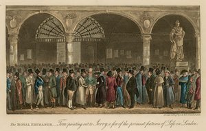 The Royal Exchange: Tom påpekar för Jerry några av de främsta dragen i livet i London av Isaac, Robert and George Cruikshank