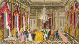 Tom, Jerry och Logic på besök i Carlton House, från "Life in London" av Pierce Egan, 1821-22 (färgad akvatint) av Isaac, Robert and George Cruikshank