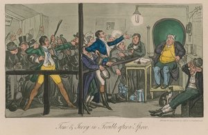 Tom och Jerry i trubbel efter en spree av Isaac, Robert and George Cruikshank