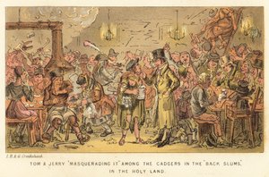 Tom och Jerry maskerar det bland cadgers i Back Slums, i det heliga landet av Isaac, Robert and George Cruikshank