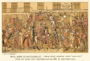 White Horse Cellar, Piccadilly av Isaac, Robert and George Cruikshank