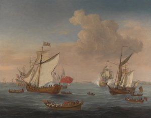 Fartyg i Themsens mynning nära Sheerness av Isaac Sailmaker