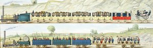Reser på Liverpool och Manchester Railway, graverad av S.G. Hughes, ca 1831