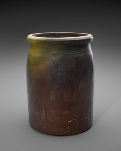 Crock, c. 1873-1882 (glidglaserat stengods) av Isaac Suttles Pottery