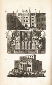London Guildhall, Gog och Magog och Mansion House av Isaac Taylor
