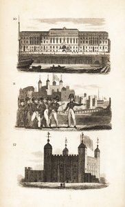 Custom House, Pressgänget och Tower of London av Isaac Taylor