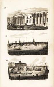 Det allmänna postkontoret, Southwark Bridge och Waterloo Bridge av Isaac Taylor