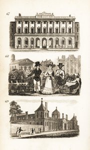 Royal Academy, Covent Garden och British Museum av Isaac Taylor