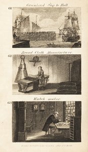 Handlar i Regency England: Grönland fartyg till Hull, breddukstillverkning och urmakare av Isaac Taylor