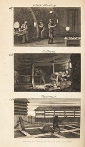 Handlar i Regency England: glasblåsning, colliery och garvning