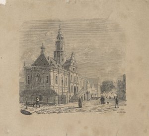 Utsikt över stadshuset i Bolsward