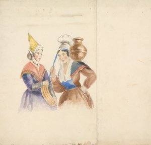 スウェーデンのカラフルな衣装を着た 2 人の女性 av Isaac Weld