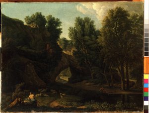 Landskap (Landskap). Målning av Isaac de Moucheron av Isaac de Moucheron