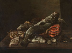 Stilleben med fisk av Isaac van Duynen