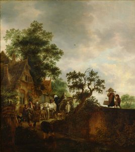 Resenärer som stannar på ett värdshus, 1645