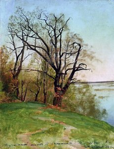 Ek på flodstranden, 1887. av Isaak Ilyich Levitan