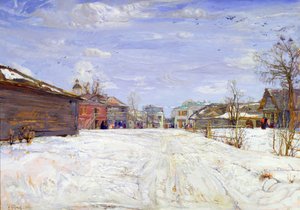Gatubild på vintern av Isaak Israilevich Brodsky