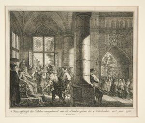 Petition of the Nobles överlämnad till guvernören i Nederländerna, i av Isaak Tirion
