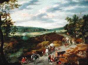 Tjuvar som attackerar en konvoj av resande, 1656
