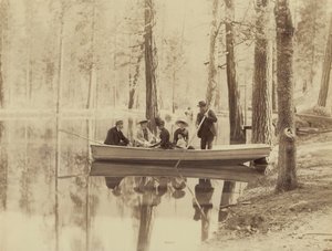 Scen vid Stella Lake, Wawona Station,1880 (foto) av Isaiah Taber