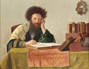 En rabbin som läser Talmud