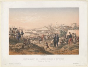 Landstigning av den turkiska armén vid Yevpatoria under befäl av Omer Pasha, 1855