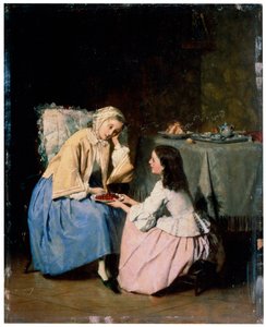 Hos den sjuke vännen, 1800-talet av Isidore Patrois