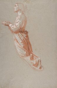 Ängla övre register, studie för väggmålningar i kapellet Saint Remi, Sainte-Clotilde..., 19t