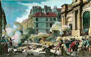 Franska revolutionen: Den 13:e år IV; General Bonaparte (Napoleon I Bonaparte) fick med sig vapnen, upproren var skottlossning på trappan till kyrkan Saint Roch i Paris den 4 oktober