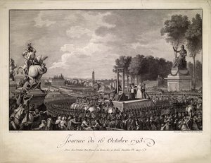 Dagen den 16 oktober 1793 Avrättningen av Marie Antoinette den 16 oktober 1793, ca. 1795.