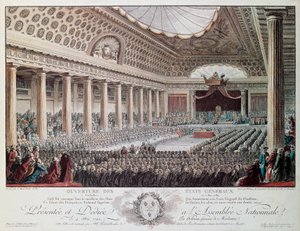 Invigning av generalstaterna i Versailles 1789, gravyr av Helmann, Franska revolutionen, Frankrike