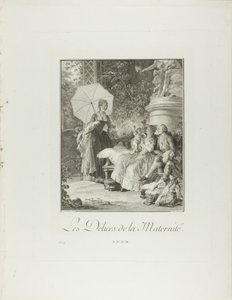 The Delights of Motherhood, från Monument du Costume Physique et Moral de la fin du Dix-huitième siècle av Isidore Stanislas Helman