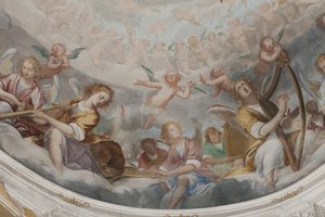 Änglar, musikeränglar och puttos, detalj av Paradiset med den evige Fadern, c.1623-34 (detalj av 3496185)