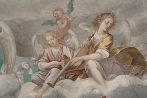Änglar, musikeränglar och puttos, detalj av Paradiset med den evige Fadern, c.1623-34 (detalj av 3496185)