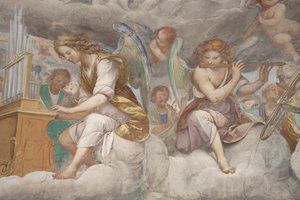Änglar, musikeränglar och puttos, detalj av Paradiset med den evige Fadern, c.1623-34 (detalj av 3496185)